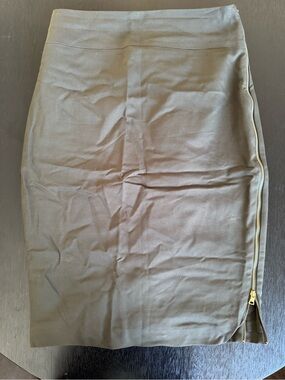 Classic olive green Pencil Skirt with Side Zip